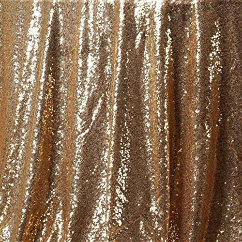Balsacircle 132-Inch Gold Sequin Round Tablecloth For Wedding Party Cake Dessert Events Table Linens